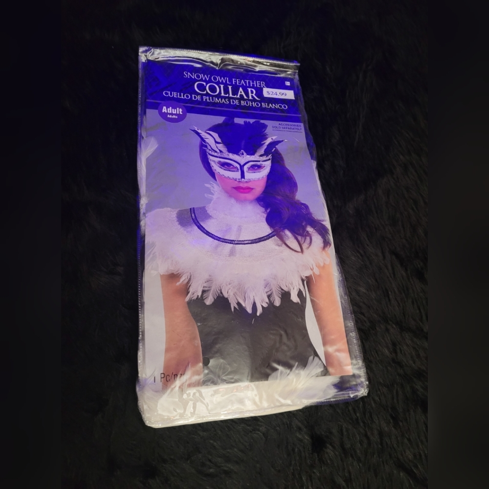 Snow Owl Feather Collar Adult Costume Accessory